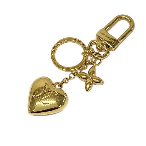 Auth LOUIS VUITTON Key chain LV heart M01142 Gold - AK1214 Bag Charm Hardware - Picture 1 of 5